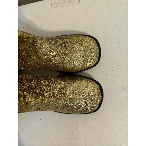 Ellie Women's Gold Glitter Go-Go Chelsea Boots Size 10 - Picture 6 of 9